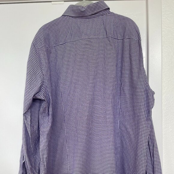 Boss Hugo Boss Sharp Fit Button-Down Purple Gingham Shirt, 34 /35, 17.5‎ in - Picture 2 of 10